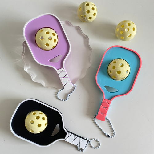 Fidget Spinner Keychain Pickleball Paddle 3D Print