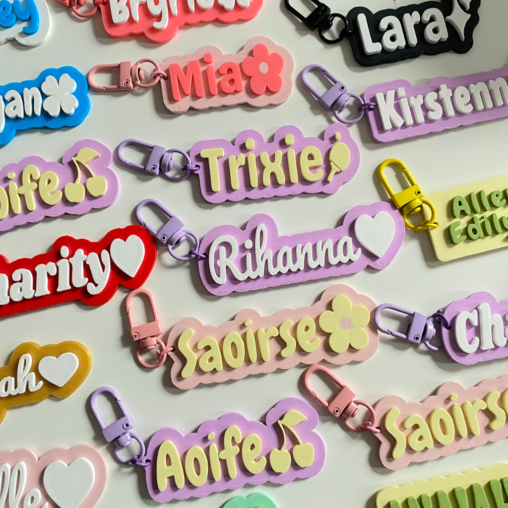 Personalized Name Keychain 3D Print Buckle Chain for Tumbler, Bags, and Wallets
