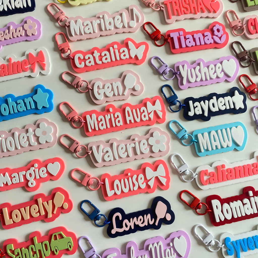Personalized Name Keychain 3D Print Buckle Chain for Tumbler, Bags, and Wallets