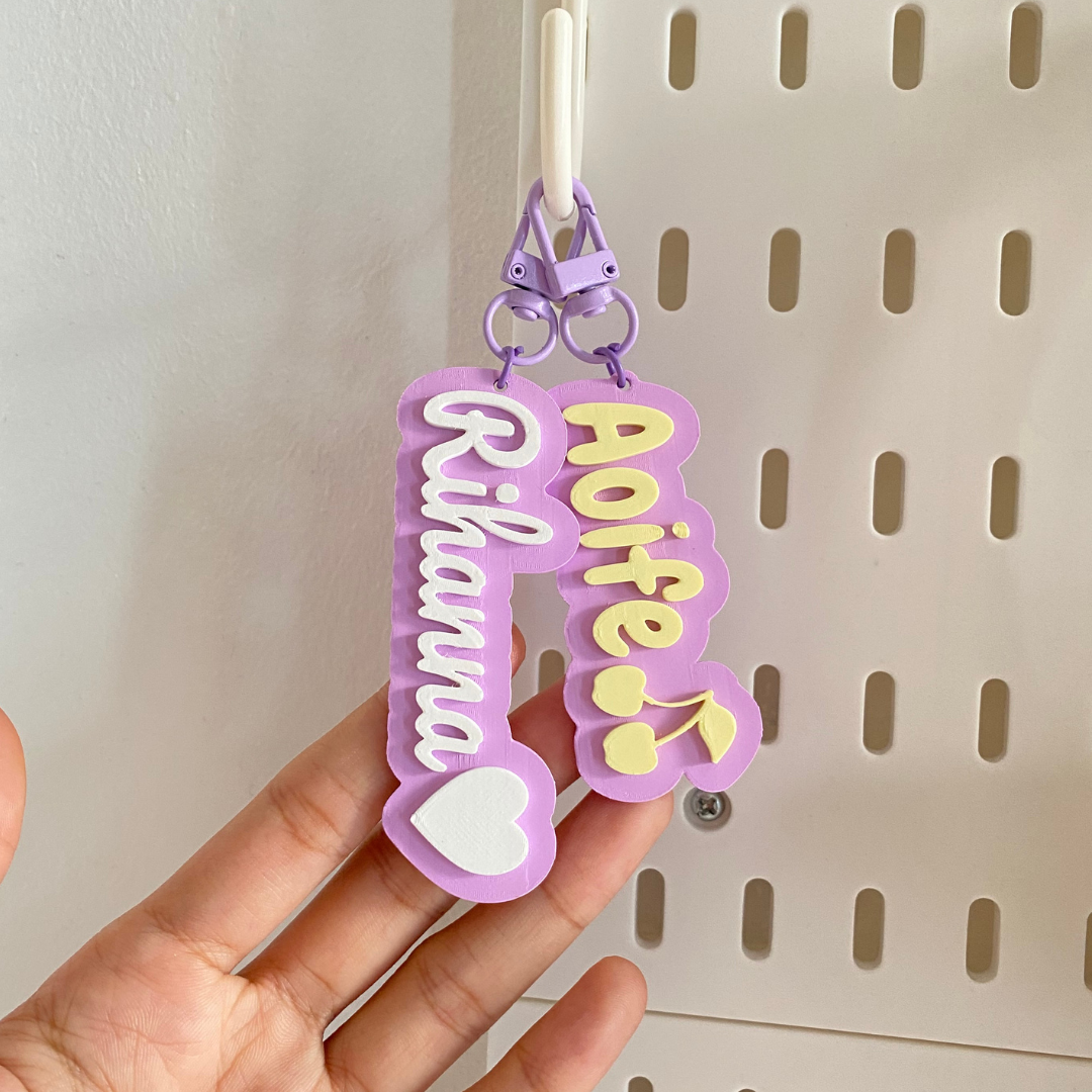 Personalized Name Keychain 3D Print Buckle Chain for Tumbler, Bags, and Wallets